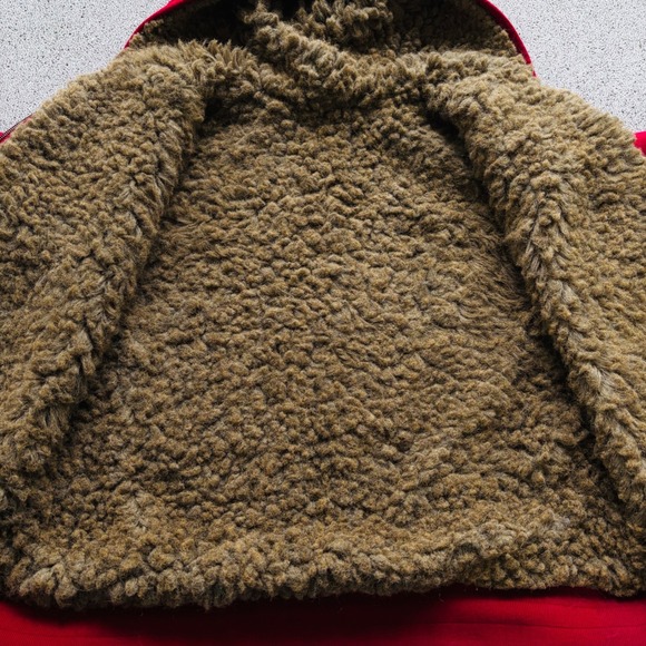 Y2K Tommy Hilfiger 2002 Full Zip Up Hoodie Men's M Sherpa Lined Jacket Coat Red - Picture 8 of 16